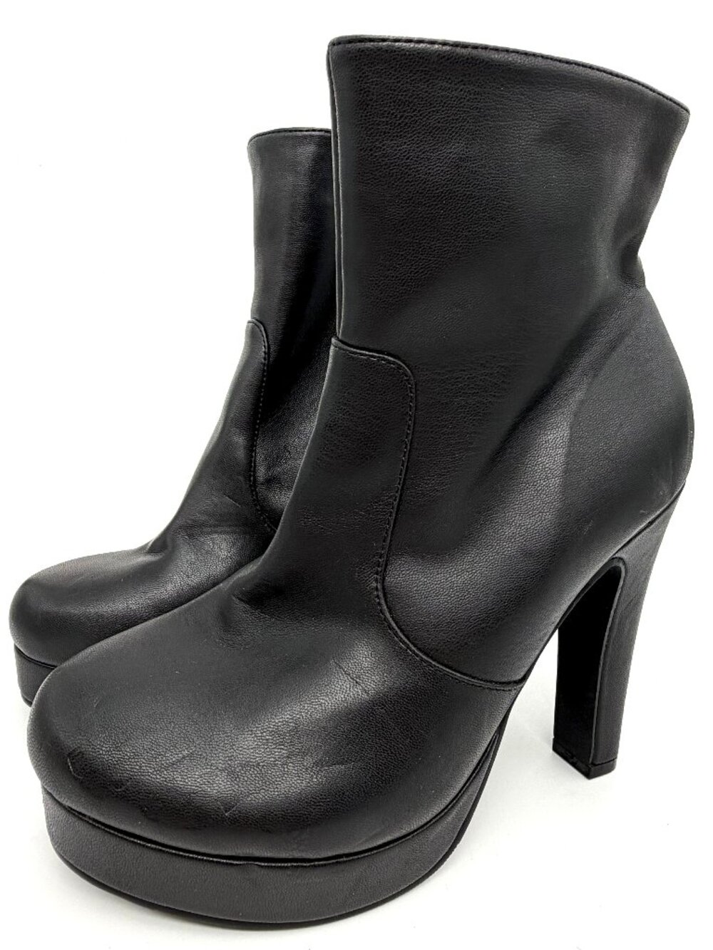 Torrid Black Faux Leather Heeled Boots - Size 8